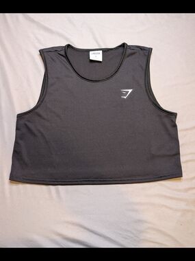 Gymshark Black Cropped Muscle Tank Crop Top